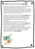Vorschau - Arbeitsblätter - Die Bedeutung von Finanzmitteln in der Wirtschaft - Seite 1