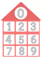 Vista previa - Tarjetas / Manipulativos - Casitas de números (repasar los números/matemáticas) - página 1