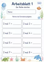 Vorschau - Arbeitsblätter - 2er Reihe Einmaleins | Mathematik Klasse 2 | 7 Arbeitsblätter als PDF - Seite 1