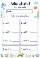 Vorschau - Arbeitsblätter - 2er Reihe Einmaleins | Mathematik Klasse 2 | 7 Arbeitsblätter als PDF - Seite 2