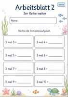 Vorschau - Arbeitsblätter - 3er Reihe Einmaleins | Mathematik Klasse 2 | 7 Arbeitsblätter als PDF - Seite 2