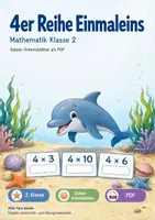 Vorschau - Arbeitsblätter - 4er Reihe Einmaleins | Mathematik Klasse 2 | 7 Arbeitsblätter als PDF - Deckblatt