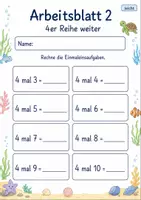 Vorschau - Arbeitsblätter - 4er Reihe Einmaleins | Mathematik Klasse 2 | 7 Arbeitsblätter als PDF - Seite 2