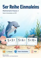 Vorschau - Arbeitsblätter - 5er Reihe Einmaleins | Mathematik Klasse 2 | 7 Arbeitsblätter als PDF - Deckblatt