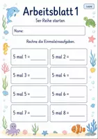 Vorschau - Arbeitsblätter - 5er Reihe Einmaleins | Mathematik Klasse 2 | 7 Arbeitsblätter als PDF - Seite 1