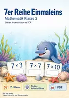 Vorschau - Arbeitsblätter - 7er Reihe Einmaleins | Mathematik Klasse 2 | 7 Arbeitsblätter als PDF - Deckblatt