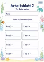 Vorschau - Arbeitsblätter - 7er Reihe Einmaleins | Mathematik Klasse 2 | 7 Arbeitsblätter als PDF - Seite 2