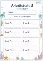 Vorschau - Arbeitsblätter - 7er Reihe Einmaleins | Mathematik Klasse 2 | 7 Arbeitsblätter als PDF - Seite 3