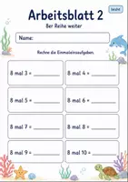 Vorschau - Arbeitsblätter - 8er Reihe Einmaleins | Mathematik Klasse 2 | 7 Arbeitsblätter als PDF - Seite 2