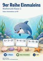Vorschau - Arbeitsblätter - 9er Reihe Einmaleins | Mathematik Klasse 2 | 7 Arbeitsblätter als PDF - Deckblatt