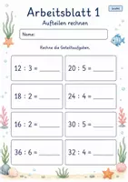 Vorschau - Arbeitsblätter - Teilen Klasse 2 | Mathematik Klasse 2 | 7 Arbeitsblätter als PDF - Seite 1