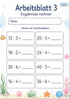 Vorschau - Arbeitsblätter - Geteiltaufgaben Klasse 2 | Mathematik Klasse 2 | 7 Arbeitsblätter als PDF - Seite 3