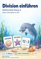 Vorschau - Arbeitsblätter - Division einführen | Mathematik Klasse 2 | 7 Arbeitsblätter als PDF - Deckblatt