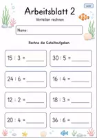Vorschau - Arbeitsblätter - Aufteilen und Verteilen | Mathematik Klasse 2 | 7 Arbeitsblätter als PDF - Seite 2
