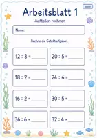 Vorschau - Arbeitsblätter - Aufteilen Klasse 2 | Mathematik Klasse 2 | 7 Arbeitsblätter als PDF - Seite 1
