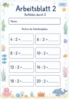 Vorschau - Arbeitsblätter - Aufteilen Klasse 2 | Mathematik Klasse 2 | 7 Arbeitsblätter als PDF - Seite 2