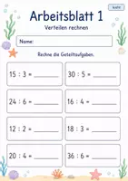 Vorschau - Arbeitsblätter - Verteilen Klasse 2 | Mathematik Klasse 2 | 7 Arbeitsblätter als PDF - Seite 1