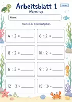 Vorschau - Arbeitsblätter - Geteiltaufgaben üben | Mathematik Klasse 2 | 7 Arbeitsblätter als PDF - Seite 1