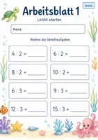 Vorschau - Arbeitsblätter - Division üben Klasse 2 | Mathematik Klasse 2 | 7 Arbeitsblätter als PDF - Seite 1