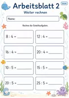 Vorschau - Arbeitsblätter - Division üben Klasse 2 | Mathematik Klasse 2 | 7 Arbeitsblätter als PDF - Seite 2