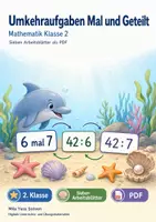 Vorschau - Arbeitsblätter - Umkehraufgaben Mal und Geteilt | Mathematik Klasse 2 | 7 Arbeitsblätter als PDF - Deckblatt
