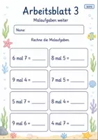 Vorschau - Arbeitsblätter - Umkehraufgaben Mal und Geteilt | Mathematik Klasse 2 | 7 Arbeitsblätter als PDF - Seite 3