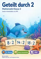 Vorschau - Arbeitsblätter - Geteilt durch 2 | Mathematik Klasse 2 | 7 Arbeitsblätter als PDF - Deckblatt