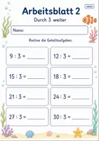 Vorschau - Arbeitsblätter - Geteilt durch 3 | Mathematik Klasse 2 | 7 Arbeitsblätter als PDF - Seite 2