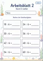 Vorschau - Arbeitsblätter - Geteilt durch 6 | Mathematik Klasse 2 | 7 Arbeitsblätter als PDF - Seite 2