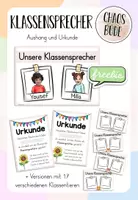 Vorschau - Poster - Klassensprecher - Aushang und Urkunde - Deckblatt