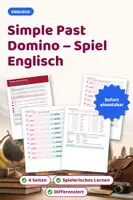 Vorschau - Spiele - Simple Past Domino – Spiel Klasse 6 Englisch - Deckblatt