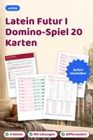 Vorschau - Spiele - Latein Futur I Domino-Spiel 20 Karten - Deckblatt