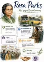 Vorschau - Arbeitsblätter - Lernposter + Arbeitsblätter zum Thema "Rosa Parks" + Lösung & MP3 + Mindmap + Infografik - Deckblatt