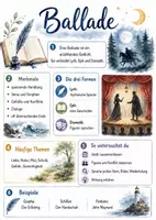 Vorschau - Arbeitsblätter - Lernposter + Arbeitsblätter zum Thema "Ballade" + Lösung & MP3 + Mindmap + Infografik - Deckblatt
