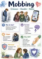 Vorschau - Arbeitsblätter - Lernplakat + Arbeitsblatt "Mobbing" + Onlineübung & MP3 + Mindmap +Infografiken - Deckblatt
