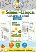 Vorschau - Stationenlernen - Lesepass Klasse 1/2 | Sommer - Deckblatt