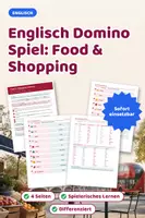 Vorschau - Spiele - Englisch Domino Spiel: Food & Shopping Klasse 5 - Deckblatt