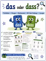 Vorschau - Stundenentwürfe - das oder dass? – Übungsheft mit Lösungen und QR-Code-Challenge - Deckblatt