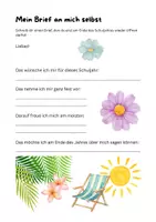 Vorschau - Arbeitsblätter - Schulstart: Mein Brief an mich selbst - Seite 1