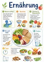Vorschau - Arbeitsblätter - Lernplakat + Arbeitsblätter zum Thema "Ernährung" + Lösung & Fragen & MP3 + Mindmap + Infografik - Deckblatt