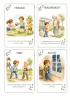 Vorschau - Bildkarten - Gefühle & Emotionen – 36 Premium Bildkarten (A6) im Aquarell-Stil - Seite 1