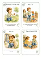 Vorschau - Bildkarten - Gefühle & Emotionen – 36 Premium Bildkarten (A6) im Aquarell-Stil - Seite 2