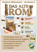 Vorschau - Arbeitsblätter - Das alte Rom – vierfach differenziert inkl. unabhängiger Variante für Förderbedarf / DaZ - Deckblatt