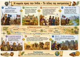 Προεπισκόπηση - Υποστηρικτικό υλικό / Ειδική αγωγή - Σχεδιάγραμμα με εικονογράφηση: Ενότητα 3η (Κλασικά Χρόνια / Η Μακεδονία) - Κεφάλαιο 32ο (Η πορεία προς την Ινδία. Το τέλος της εκστρατείας) - Ιστορία Δ' Δημοτικού - Σελίδα 1