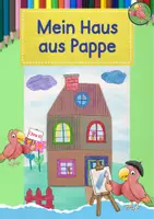 Vorschau - Mal- und Bastelvorlagen - Kunst Grundschule, Haus aus Pappe, Collage - Deckblatt