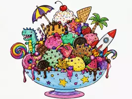 Vorschau - Stundenentwürfe - 🍨 Der verrückteste Eisbecher der Welt – Kreativer Zeichenauftrag für den Kunstunterricht - Sommer Kunststunde - Seite 1