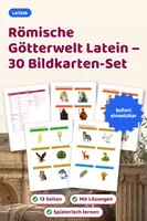 Vorschau - Spiele - Römische Götterwelt Latein – 30 Bildkarten-Set - Deckblatt