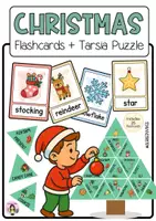 Προεπισκόπηση - Flashcards - Christmas Flashcards + Tarsia Puzzle – 25 Flashcards + Χειραπτικό Παζλ Tarsia - Εξώφυλλο