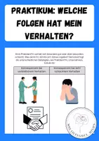 Vorschau - Arbeitsblätter - Praktikum: Welche Folgen hat mein Verhalten? - Deckblatt