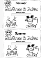 Vorschau - Arbeitsblätter - Hörübung Zuhören und Malen Sommer - Kindergarten, Klasse 1, Klasse 2, DaZ - Seite 3